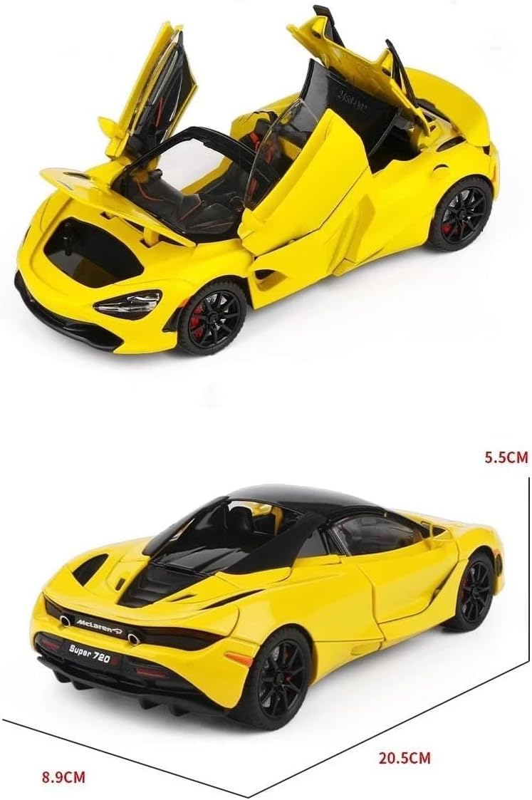 1:24 Big McLaren 720s Convertible Toy Car Metal Pull Back Diecast Car Multicolor