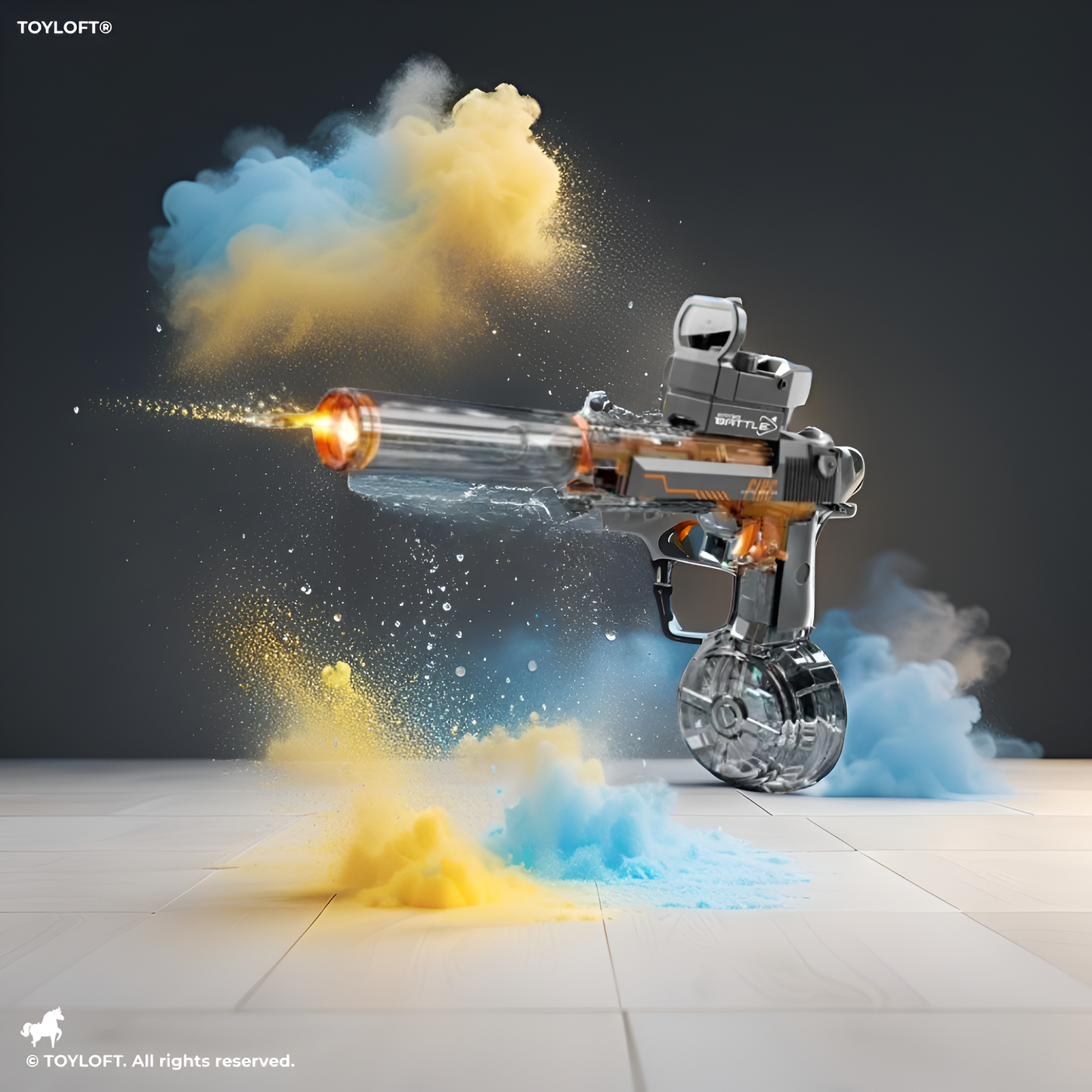 Grey - ThunderStrike DE-100 - Desert Eagle Electric Water Gun Pichkari with Light Up LED – Automatic Water Squirt Gun for Kids, Summer Fun & Pool Party Toys LMI14262