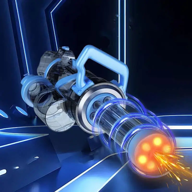 Automatic Rotating Electric Gatling Water Gun with Light Effect