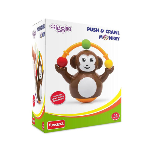 Funskool Giggles Push N Crawl Monkey