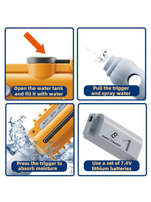 Green - Super Soaker Electric Water Gun – Outdoor Summer Toy for Kids & Adults | High-Pressure Shooting Range, Big Plastic Blaster - LMI14782.