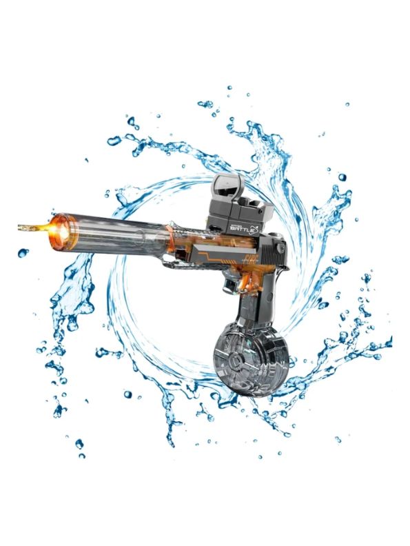 Grey - ThunderStrike DE-100 - Desert Eagle Electric Water Gun Pichkari with Light Up LED – Automatic Water Squirt Gun for Kids, Summer Fun & Pool Party Toys LMI14262