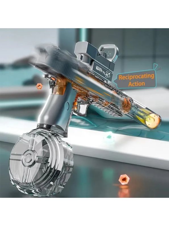 Grey - ThunderStrike DE-100 - Desert Eagle Electric Water Gun Pichkari with Light Up LED – Automatic Water Squirt Gun for Kids, Summer Fun & Pool Party Toys LMI14262