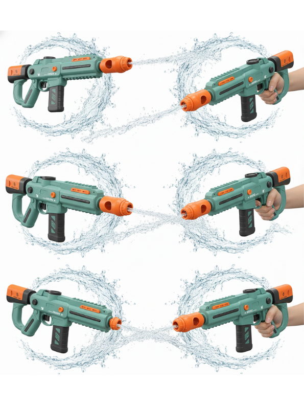 Green - Super Soaker Electric Water Gun – Outdoor Summer Toy for Kids & Adults | High-Pressure Shooting Range, Big Plastic Blaster - LMI14782.